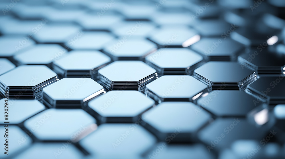 Poster abstract hexagonal pattern in a gradient of black to silver representing the elegance of new year ev