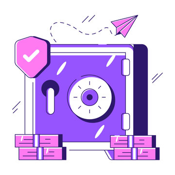 A beautiful design illustration of safe box

