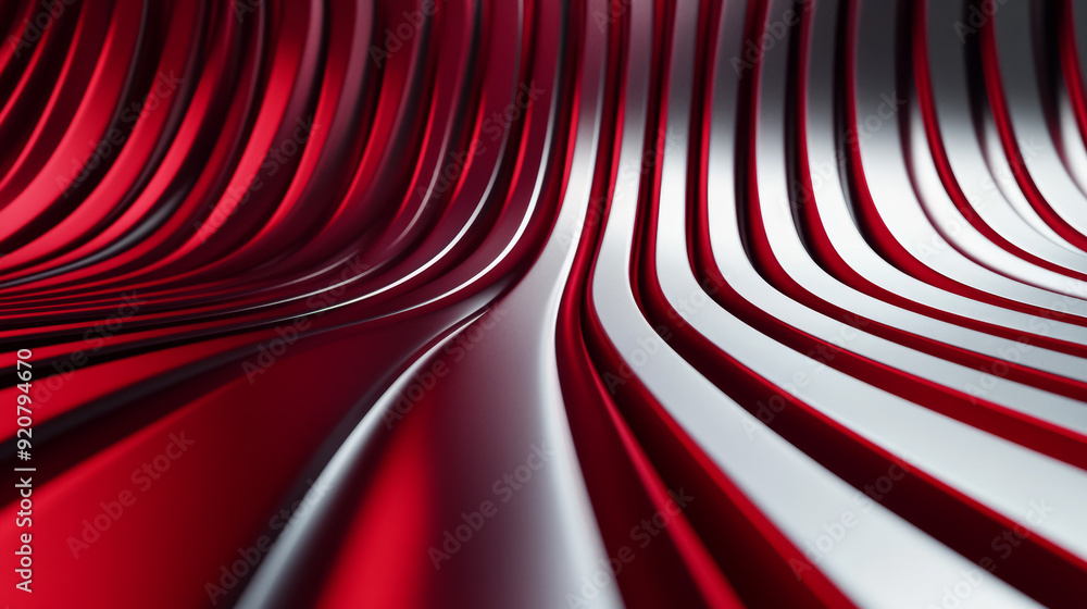 Poster dynamic geometric lines in a gradient of deep red to silver representing new year eve celebration mo