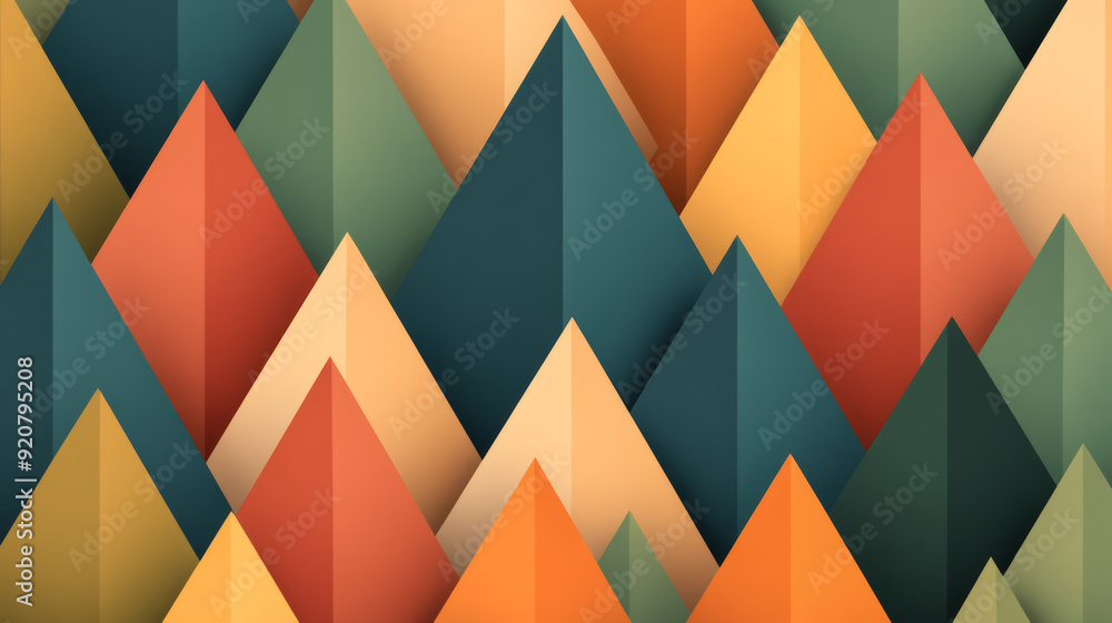 Poster large overlapping triangles in earth tones with a smooth gradient giving a modern yet cozy thanksgiv