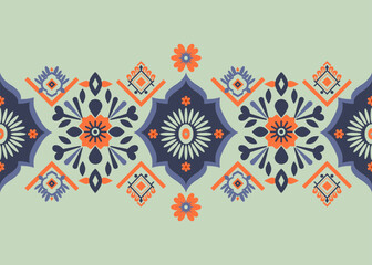 Pattern design with traditional Palestinian embroidery motif
