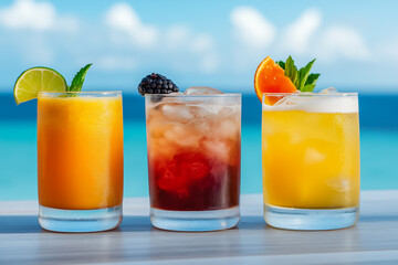 Sipping exotic cocktails basking in New Years eve beachside festivities 