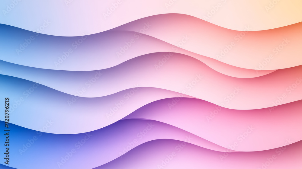 Sticker Subtle gradient background with shades of light pink and purple featuring soft curves and abstract geometric patterns creating a serene atmosphere 