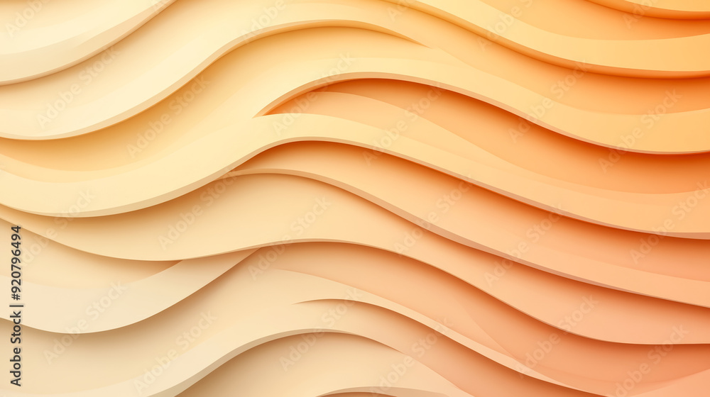 Poster warm gradient background with shades of light orange and yellow abstract wave patterns with minimal 