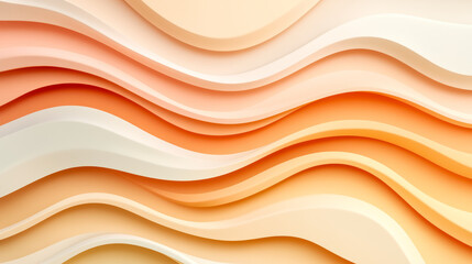 Obraz premium Warm gradient background blending from light yellow to soft peach featuring abstract wave patterns and minimalistic geometric shapes 