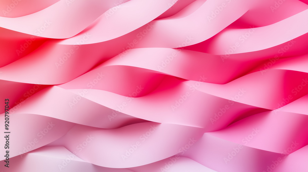 Poster gradient background transitioning from light to deep pink with subtle ribbon shapes fading into the background 