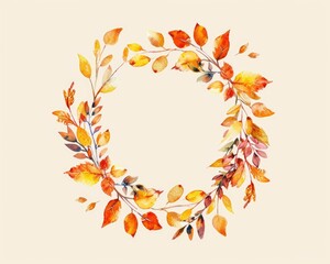 Autumn Celebration: Hand-Painted Fall Leaves Chaplet for Wedding Invitation