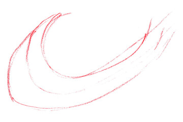 Red pencil lines on transparent background.
