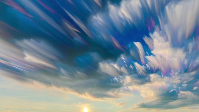 虹色の日没 タイムラプス