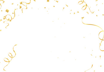 Colorful bright confetti isolated on transparent background. Festive vector illustration , serpentine, gold confetti.for card, party, design, flyer, poster, decor, banner,