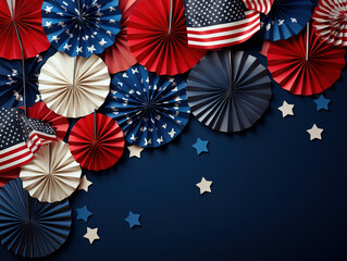 Obraz premium Wonderful Fireworks and cake for independence day