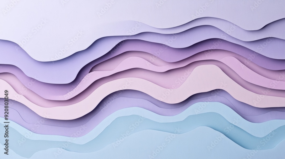 Poster embedded folds in paper. colorful gradient background. paper maze. 3d rendering.