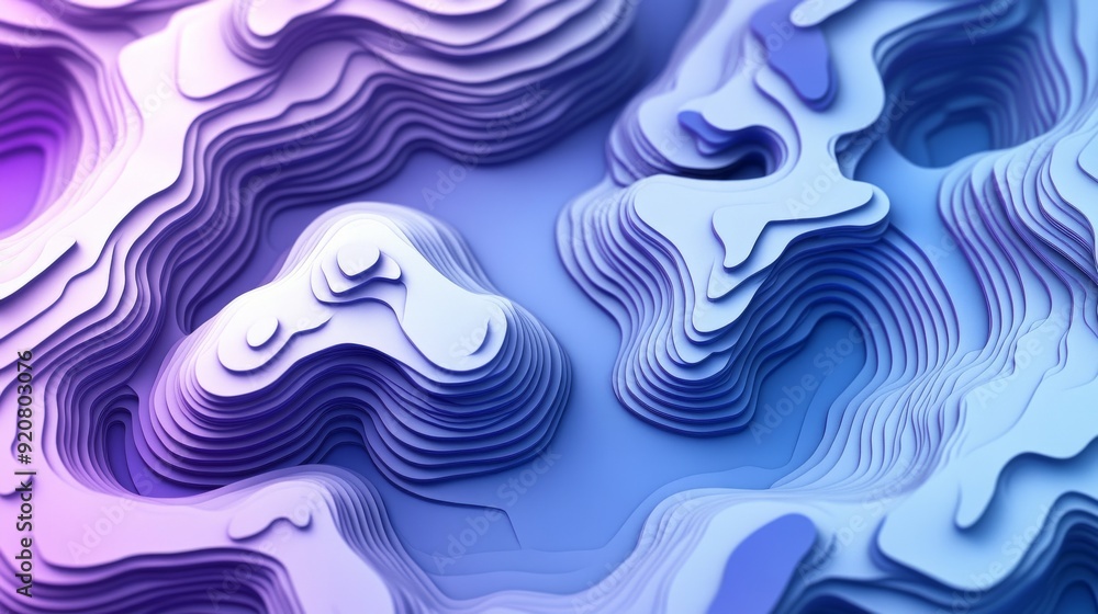 Poster colorful gradient background with folded paper effect. 3d rendering of paper maze.
