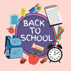 back to school clipart vector design