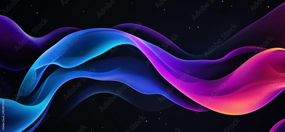 Poster design twisted shapes holographic 3d abstract background iridescent