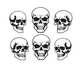 Silhouette Illustration of a human skull Vector
