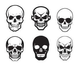 Silhouette Illustration of a human skull Vector
