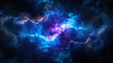 A blue and purple sky with stars and clouds