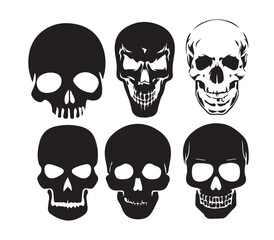 set of skull logo icon design vector illustration, skull icon,
