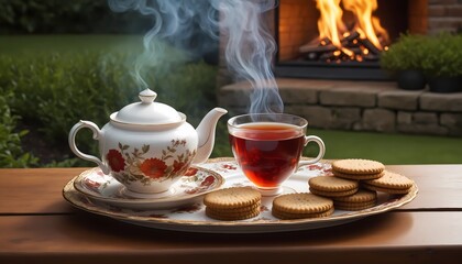cup of tea and cookies