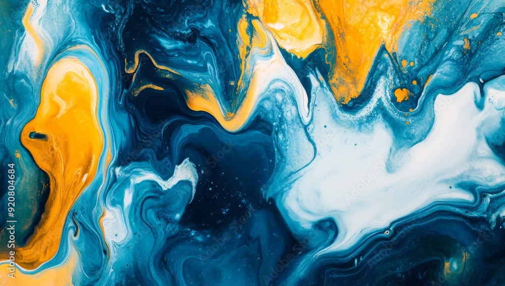 Poster this is an abstract background created with ai in yellow and turquoise colors.