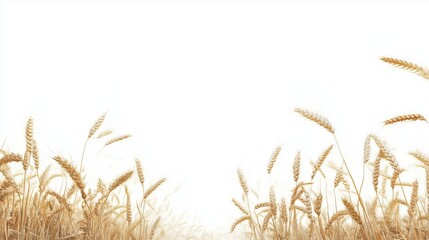 Wheat field under soft daylight showcasing golden stalks swaying gently in the breeze