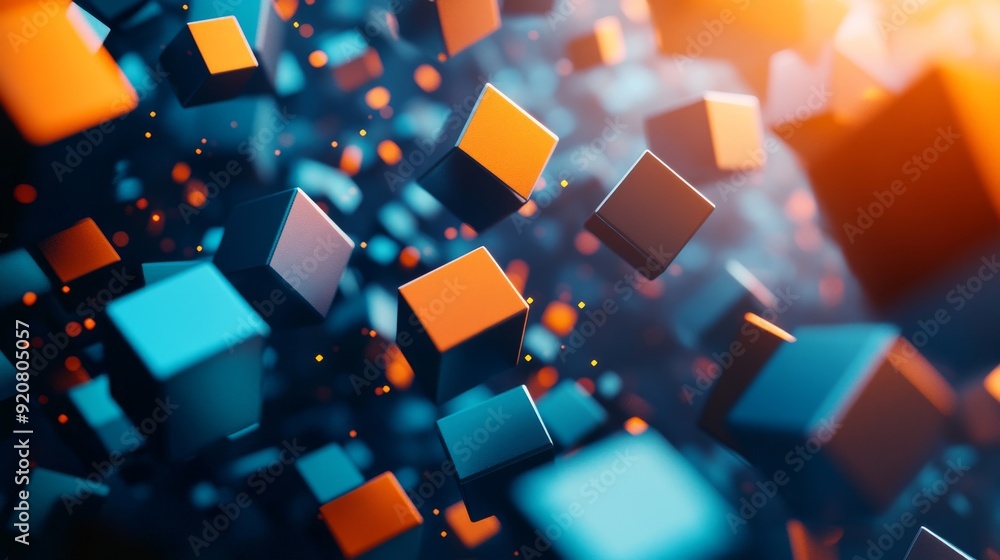 Poster digital abstract 3d background that can be used to describe network capabilities, technological proc
