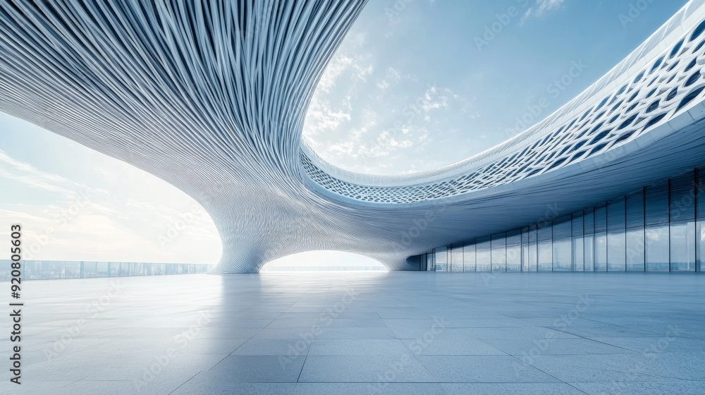 Aufkleber geometric building abstract architecture background in 3d