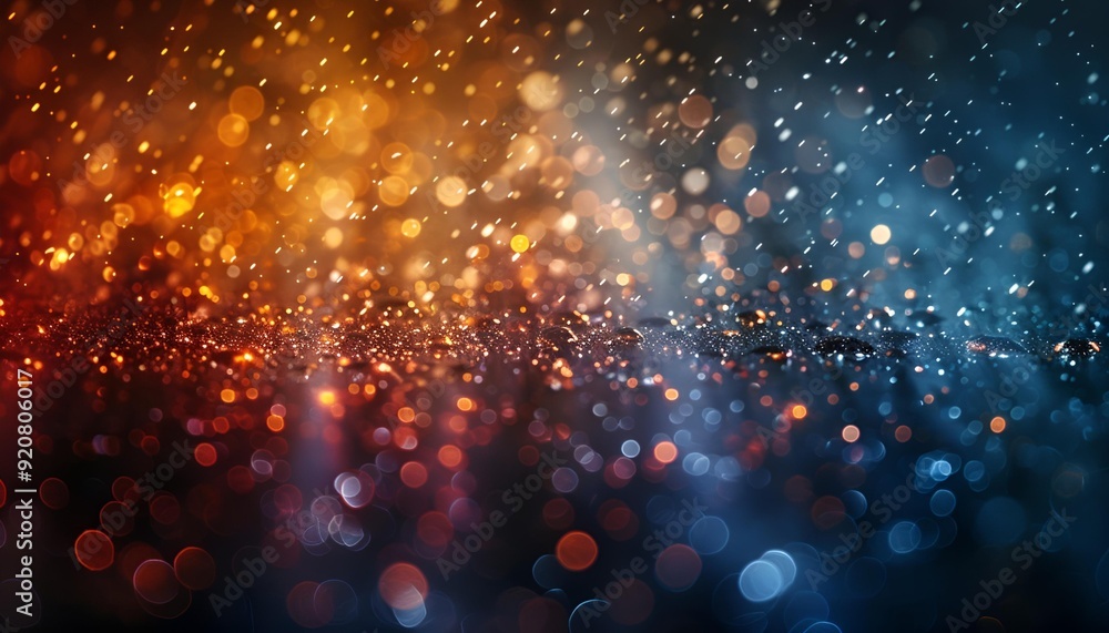Poster an abstract bokeh background featuring soft lights and sparkling effects.