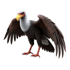 Obraz premium 3d american bald eagle on Isolated transparent background png. generated with AI