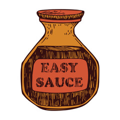 Easy sauce bottle illustration vector on white background