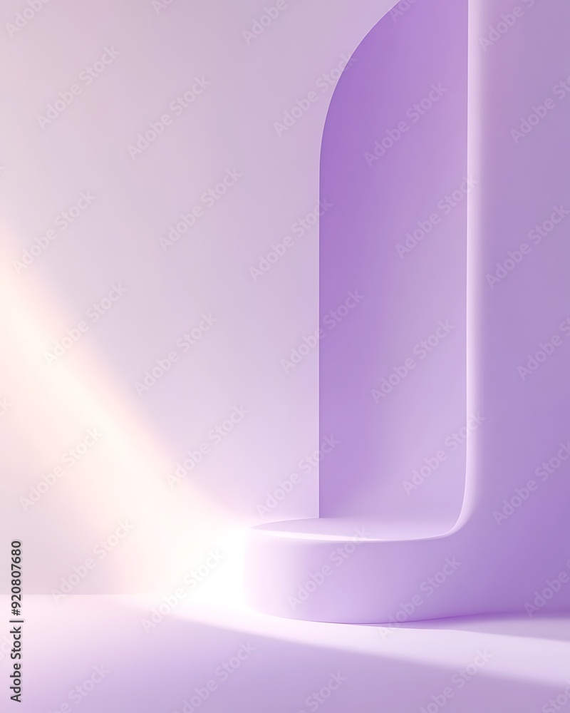 Poster soft lilac gradient with white abstract shape background