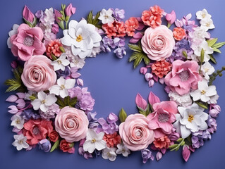 Beautiful Realistic spring floral frame