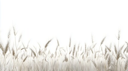 Fototapeta premium Gentle breeze sways tall wheat grass in a serene rural field at dawn