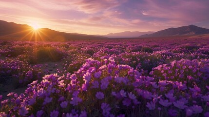 Wide-angle shots of a vibrant superbloom extending to the horizon