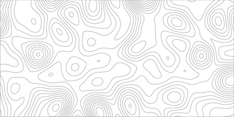 Ocean topographic line map with curvy wave isolines vector illustration. Abstract topographic contours map background, Vector contour topographic map. Cartography texture abstract banner use.	