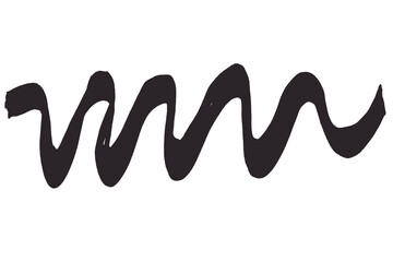 Fototapeta premium Black brush strokes on a transparent background.