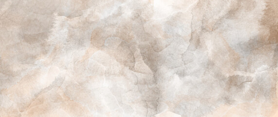 Vector watercolor art background. Old paper. Beige watercolor texture for cards or banner. Pastel color watercolor banner. White background. Brushstrokes and splashes. Painted template for design.