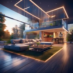 Modern smart house interior