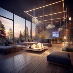 Modern smart house interior