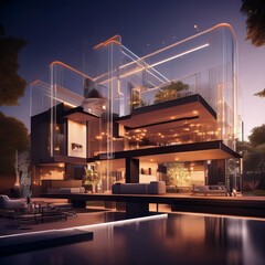 Modern smart house interior