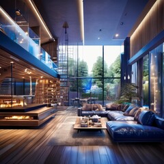 Modern smart house interior