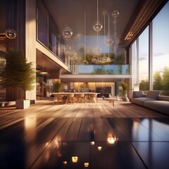 Modern smart house interior