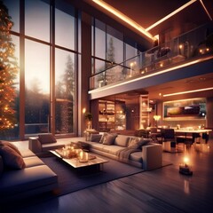 Modern smart house interior