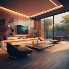 Modern smart house interior