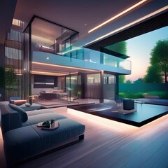 Modern smart house interior