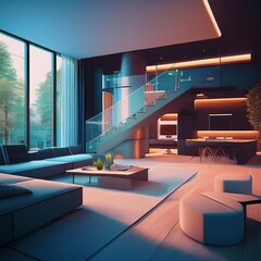 Modern smart house interior