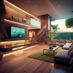 Modern smart house interior