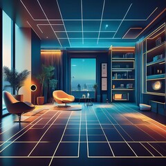 Modern smart house interior