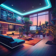 Modern smart house interior